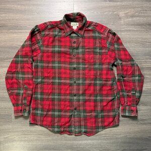 L.L. Bean Men's Scotch Plaid Flannel Shirt - Red/Green